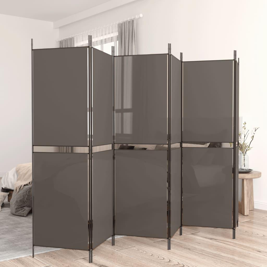 6-Panel Room Divider Anthracite 118.1"x86.6" Fabric at Set Shop and Smile