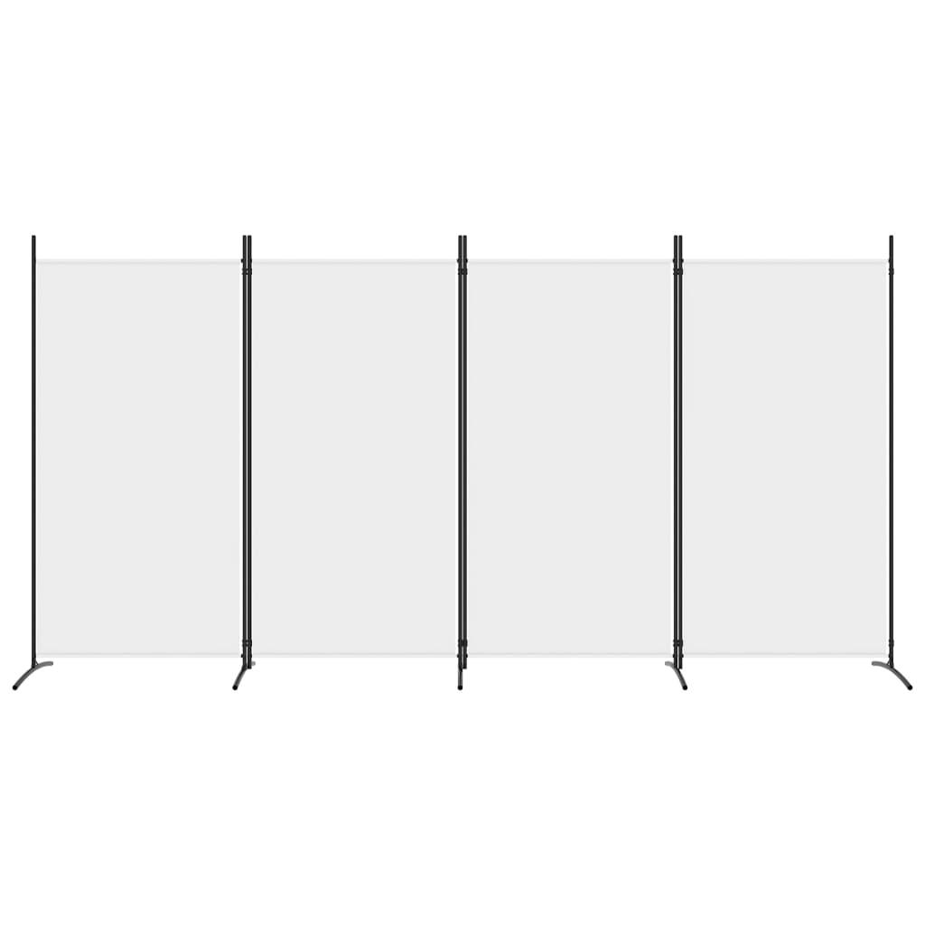 4-Panel Room Divider White 136.2"x70.9" Fabric at Set Shop and Smile