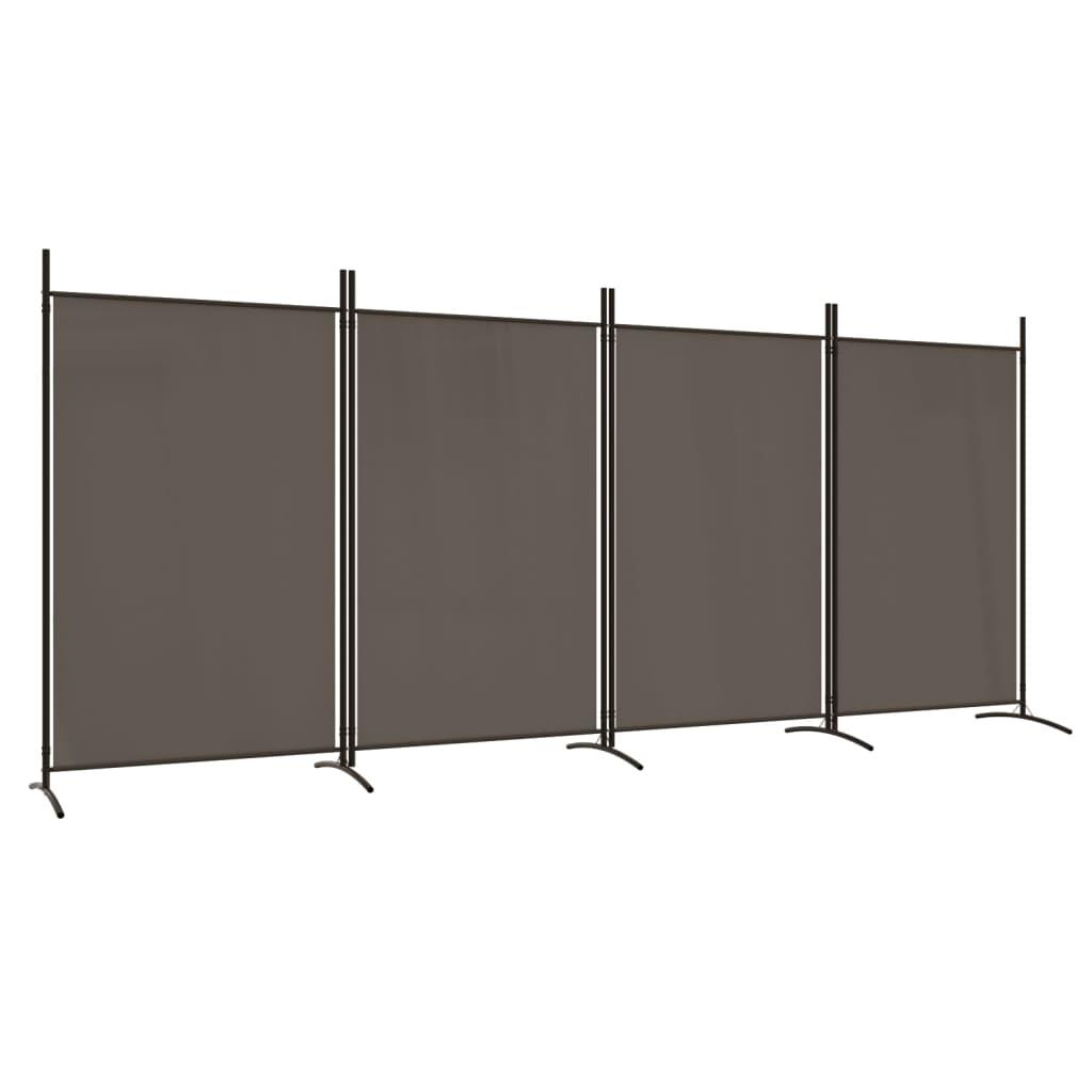 4-Panel Room Divider Anthracite 136.2"x70.9" Fabric at Set Shop and Smile