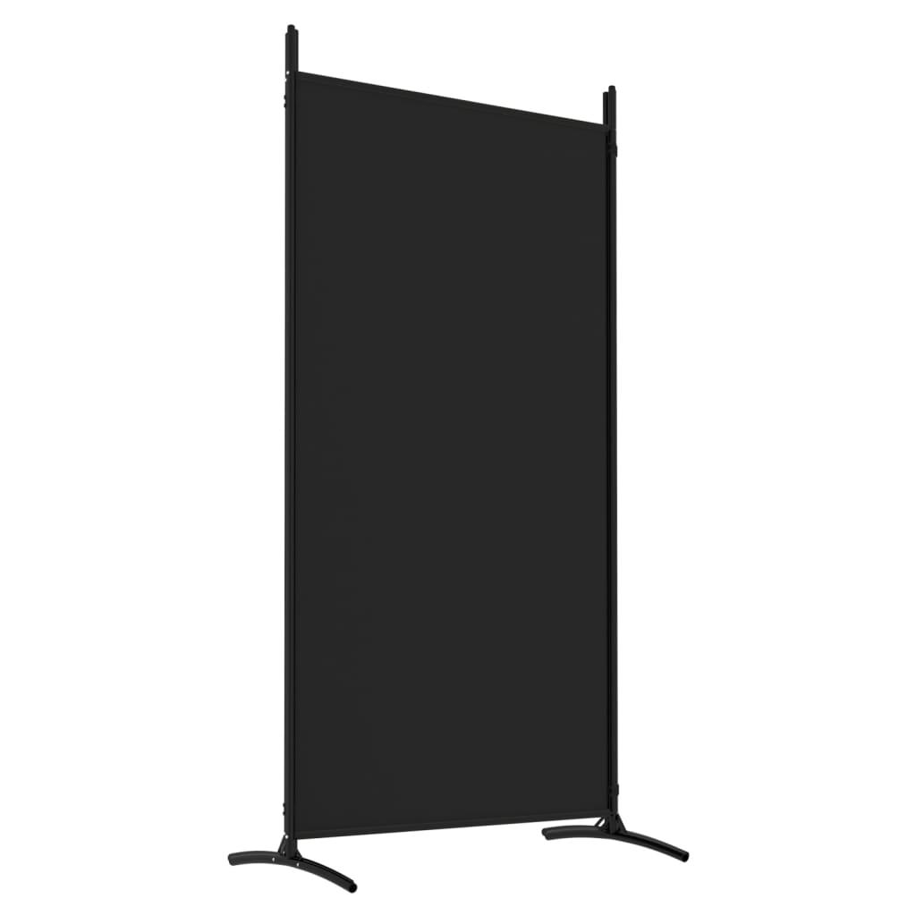 4-Panel Room Divider Black 136.2"x70.9" Fabric at Set Shop and Smile