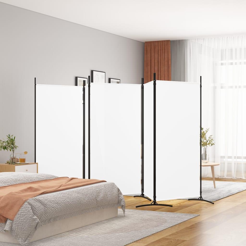 5-Panel Room Divider White 170.5"x70.9" Fabric at Set Shop and Smile