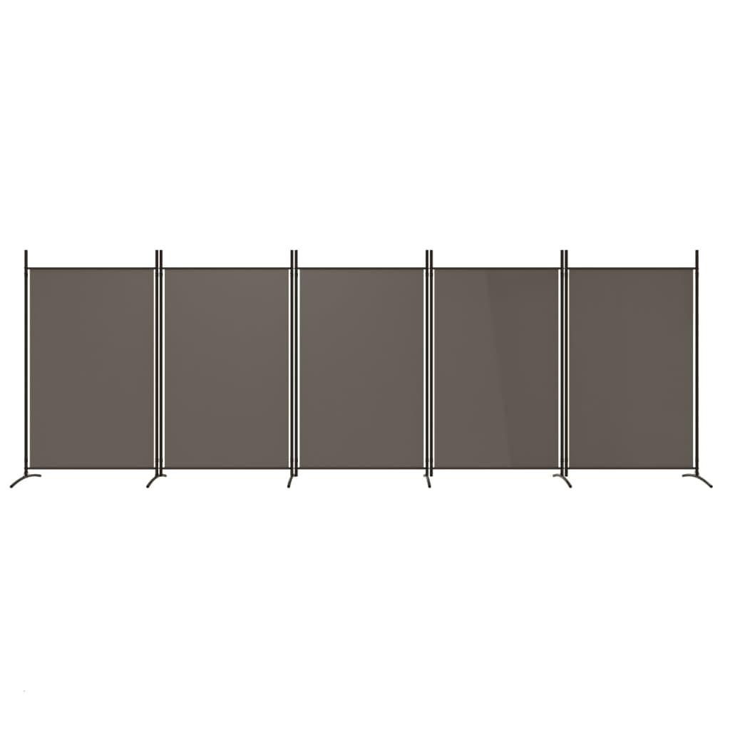 5-Panel Room Divider Anthracite 170.5"x70.9" Fabric at Set Shop and Smile