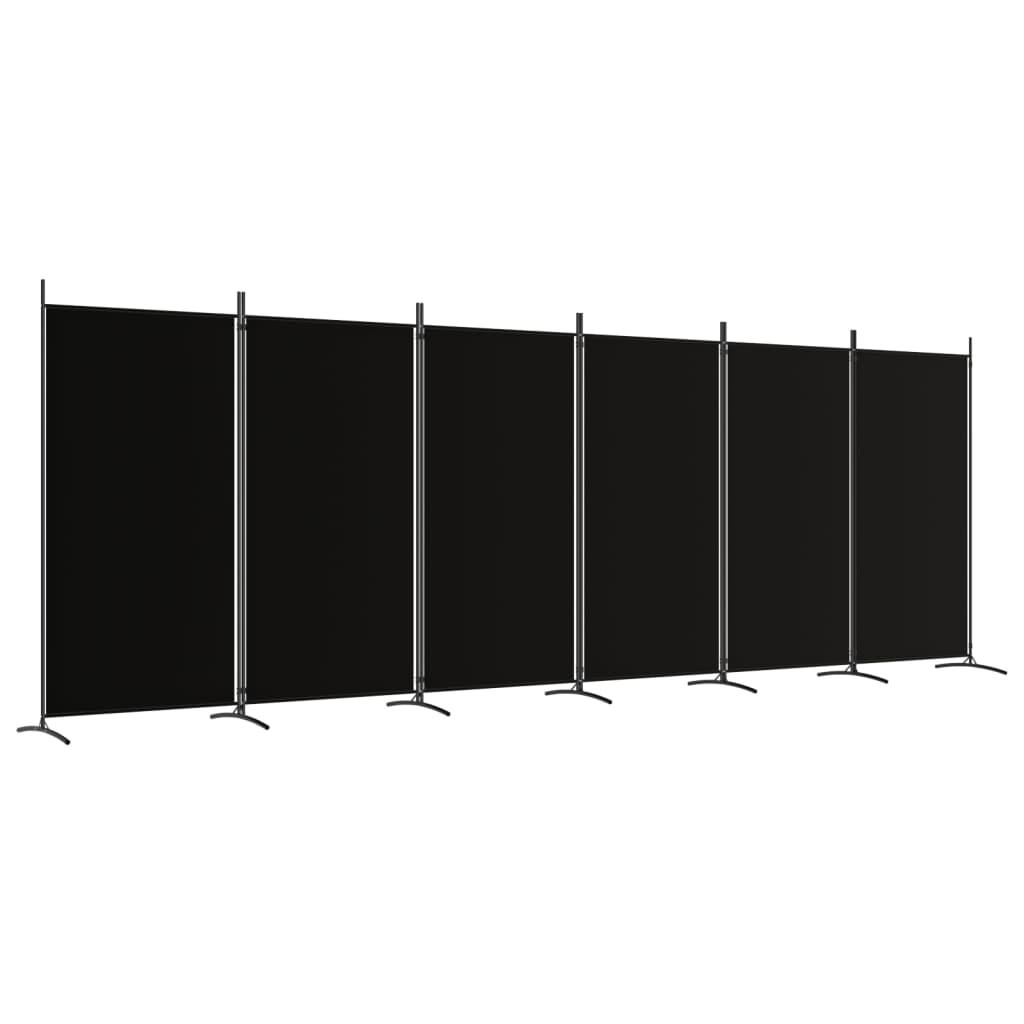 6-Panel Room Divider Black 204.7"x70.9" Fabric at Set Shop and Smile