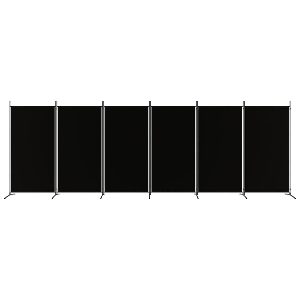 6-Panel Room Divider Black 204.7"x70.9" Fabric at Set Shop and Smile
