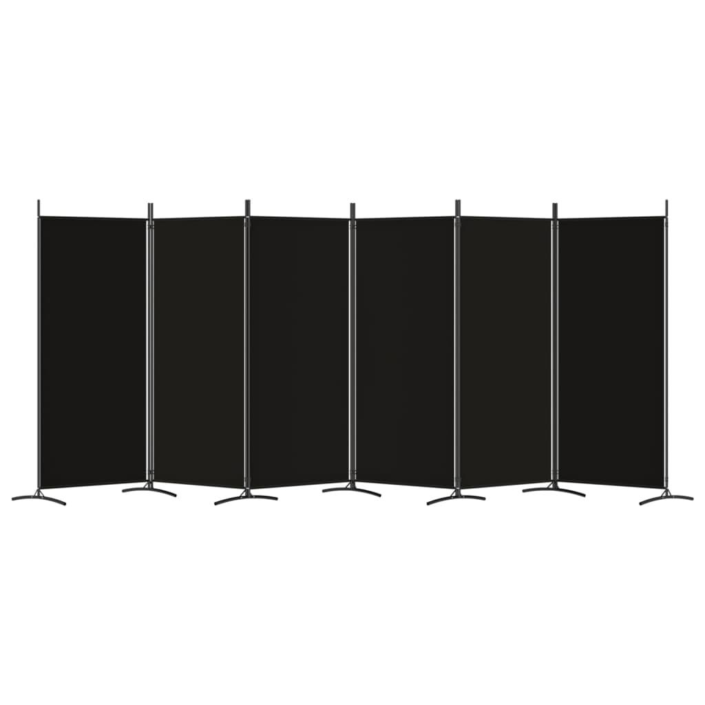 6-Panel Room Divider Black 204.7"x70.9" Fabric at Set Shop and Smile