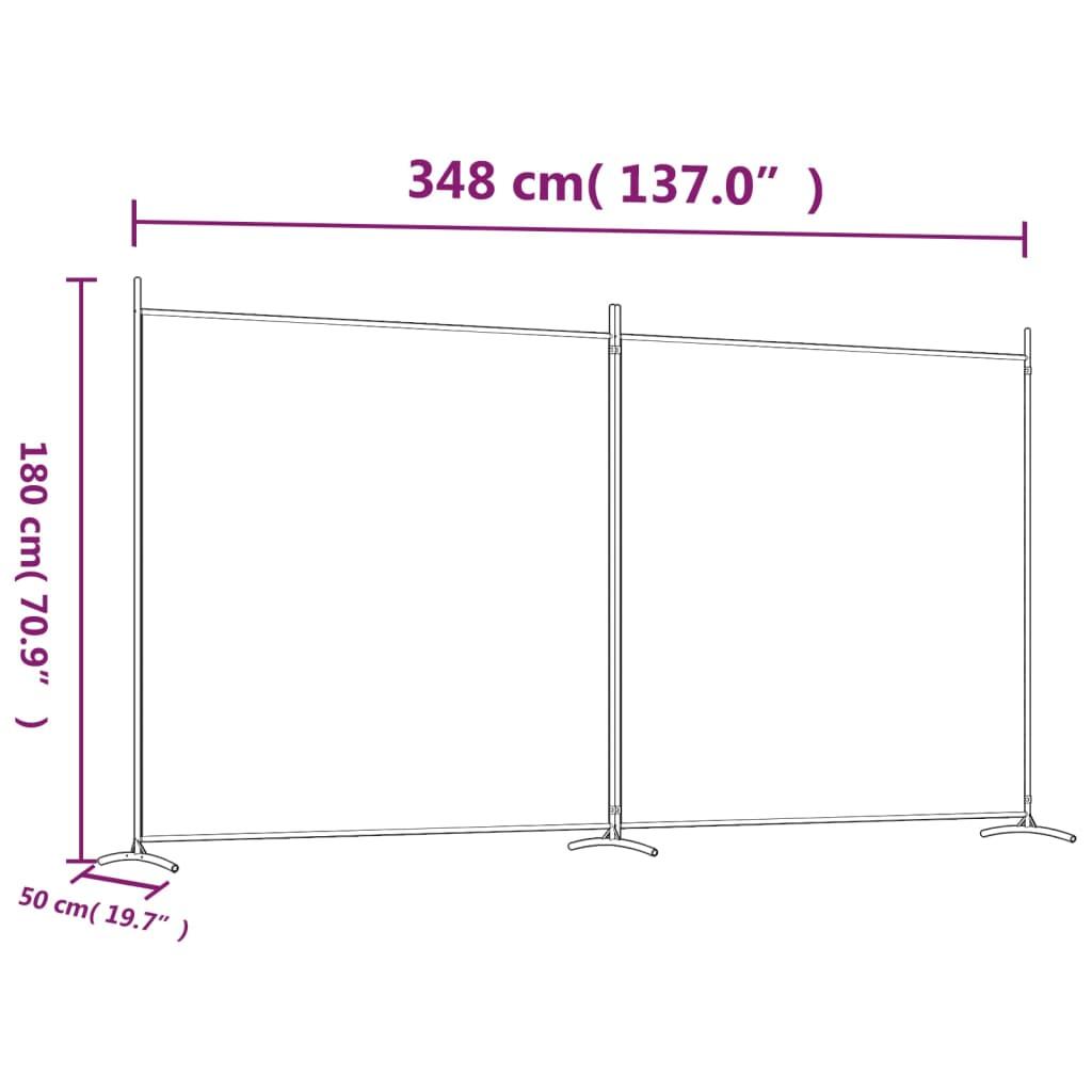 2-Panel Room Divider White 137"x70.9" Fabric at Set Shop and Smile