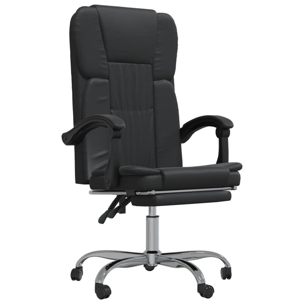 Reclining Office Chair Black Faux Leather at Set Shop and Smile