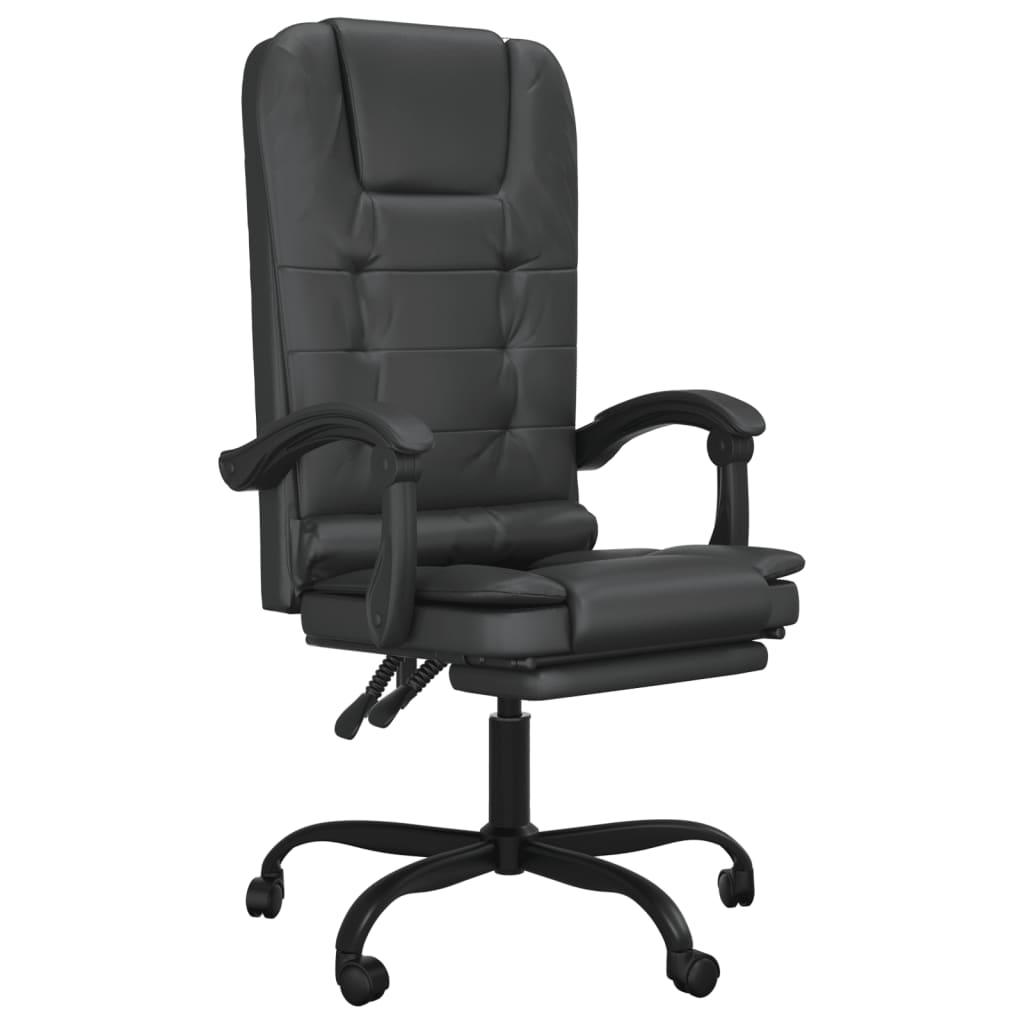 Massage Reclining Office Chair Black Faux Leather at Set Shop and Smile
