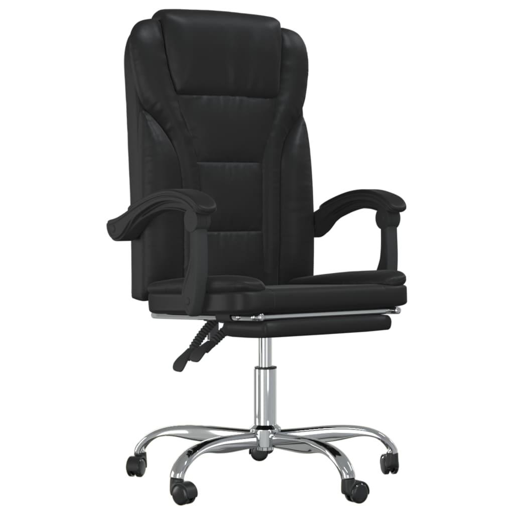 Reclining Office Chair Black Faux Leather at Set Shop and Smile