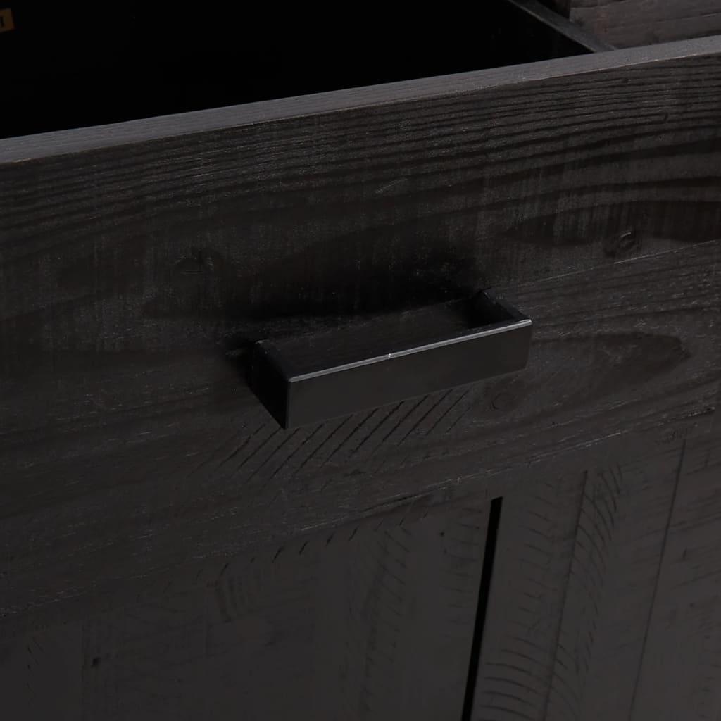 Shoe Rack Black 29.5"x15.7"x43.3" Solid Wood Pine at Set Shop and Smile