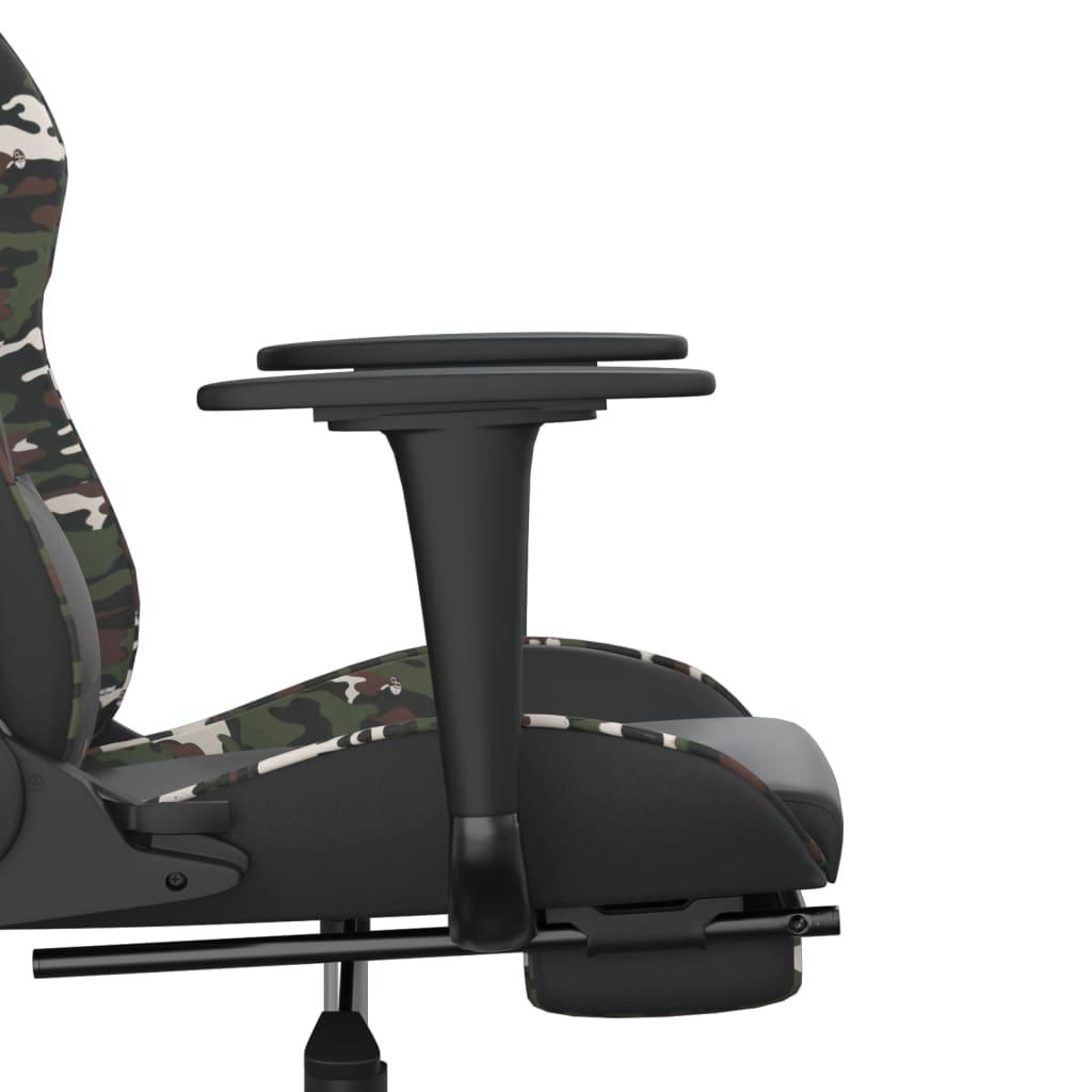 Gaming Chair with Footrest Black and Camouflage Faux Leather at Set Shop and Smile