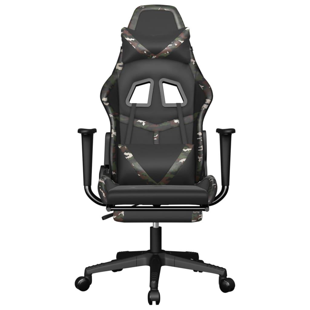 Gaming Chair with Footrest Black and Camouflage Faux Leather at Set Shop and Smile