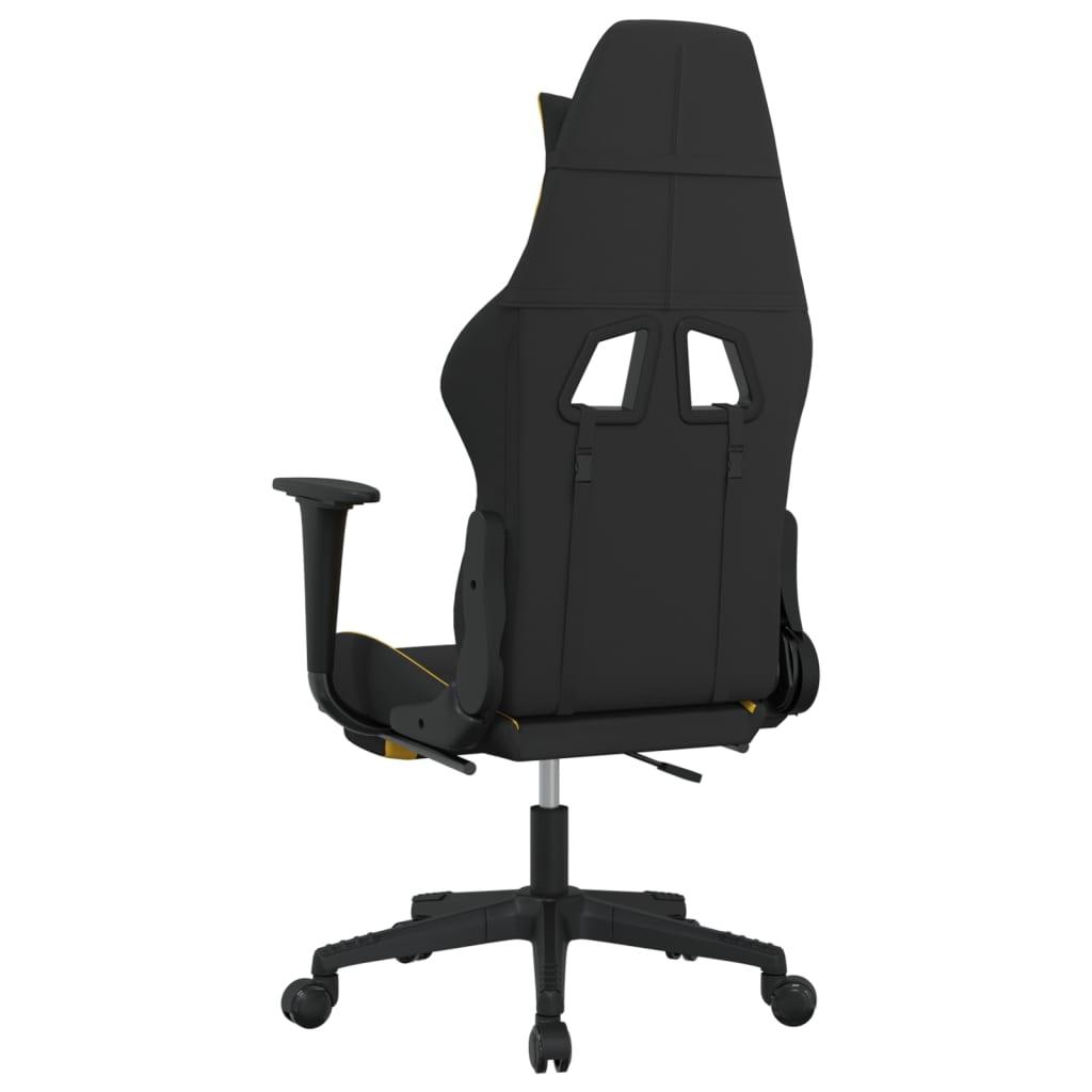 Gaming Chair with Footrest Black and Yellow Fabric at Set Shop and Smile