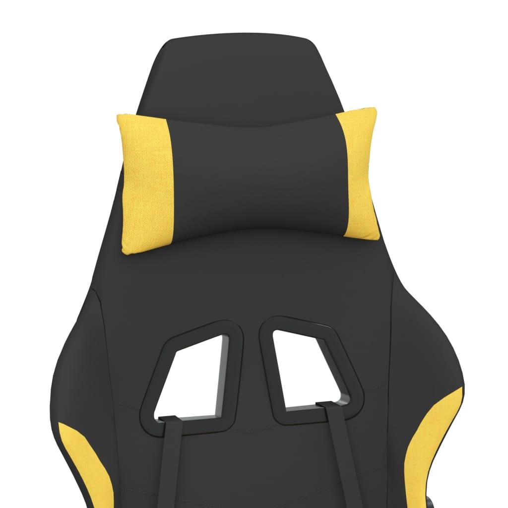 Gaming Chair with Footrest Black and Yellow Fabric at Set Shop and Smile