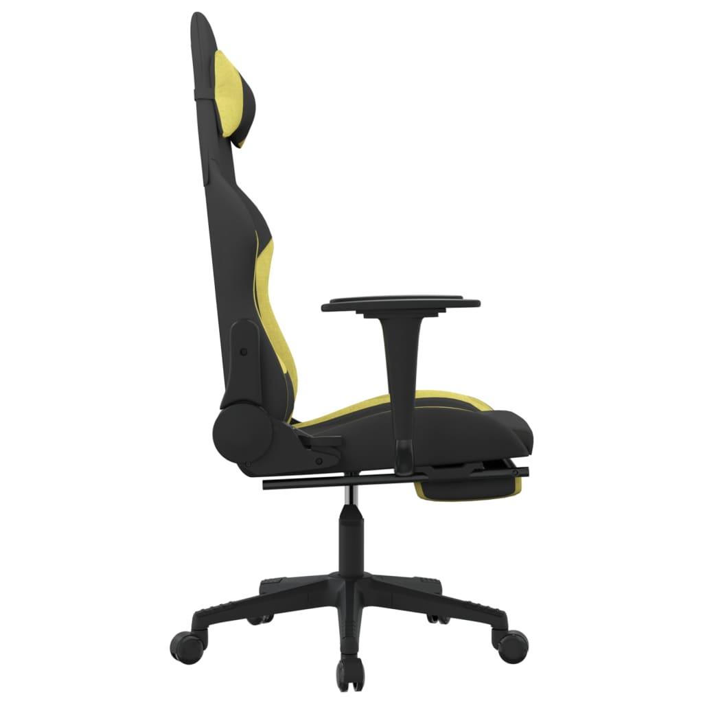 Gaming Chair with Footrest Black and Light Green Fabric at Set Shop and Smile