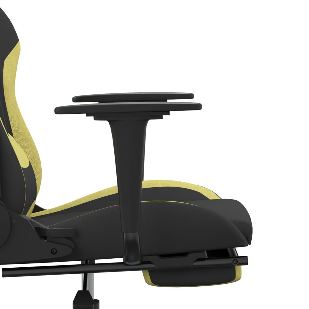 Gaming Chair with Footrest Black and Light Green Fabric at Set Shop and Smile