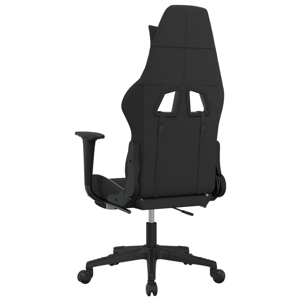 Gaming Chair with Footrest Black and White Fabric at Set Shop and Smile