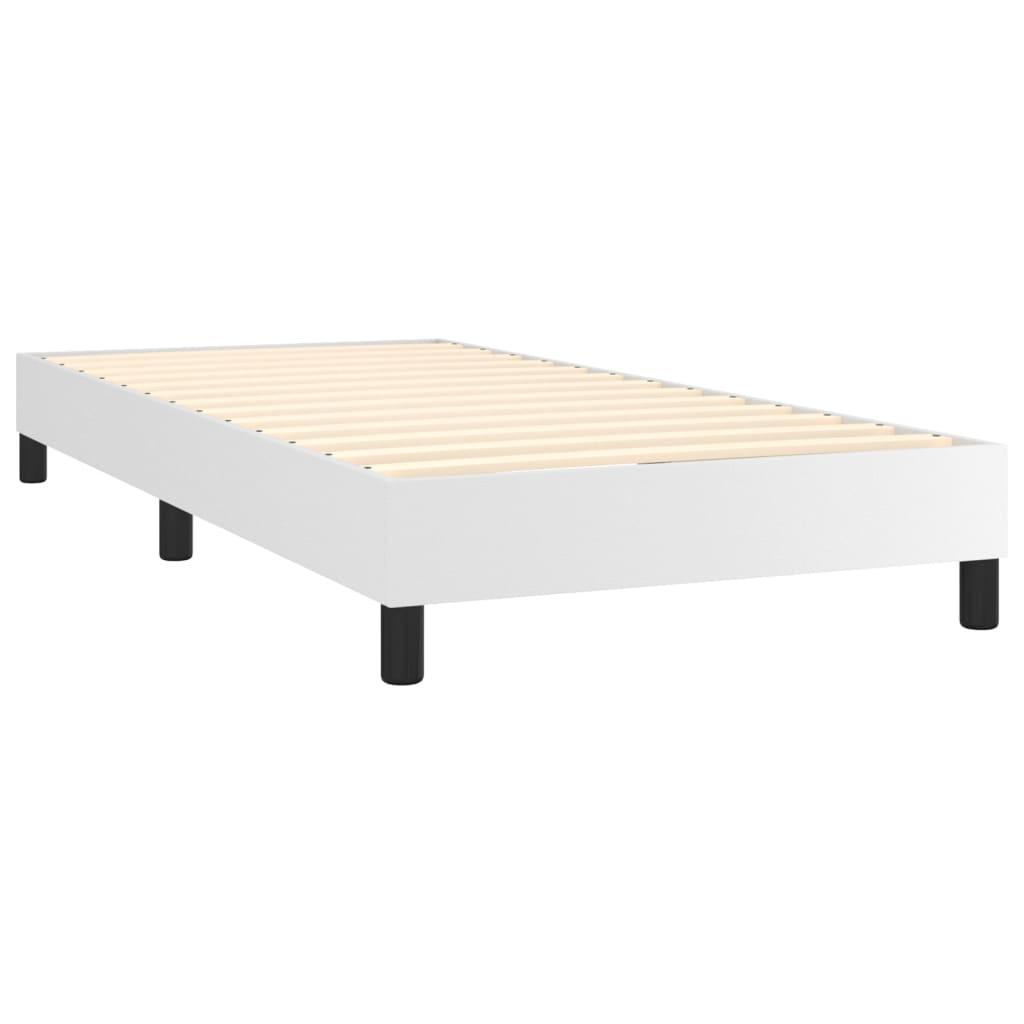 Box Spring Bed Frame White 39.4"x79.9" Twin XL Faux Leather at Set Shop and Smile