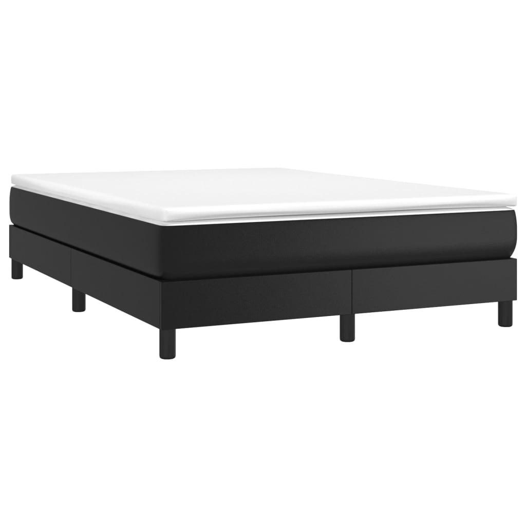 Box Spring Bed Frame Black 53.9"x74.8" Full Faux Leather at Set Shop and Smile