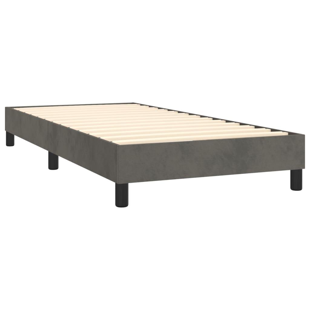 Box Spring Bed Frame Dark Gray 39.4"x74.8" Twin Velvet at Set Shop and Smile