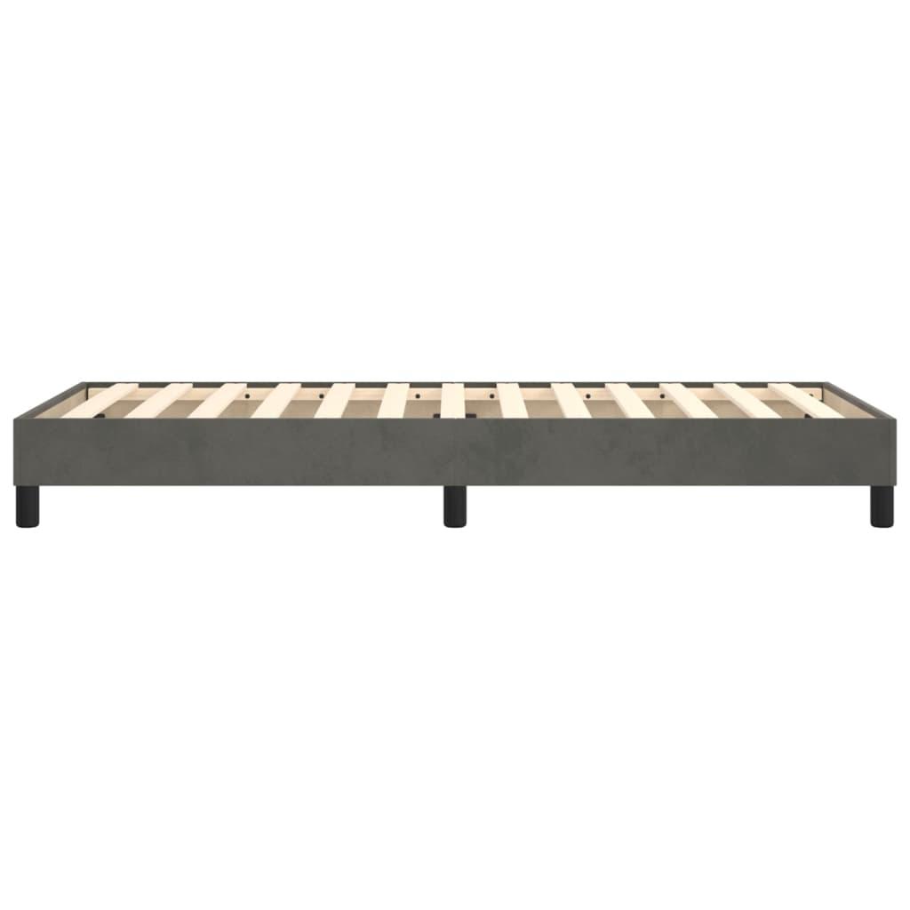 Box Spring Bed Frame Dark Gray 39.4"x74.8" Twin Velvet at Set Shop and Smile