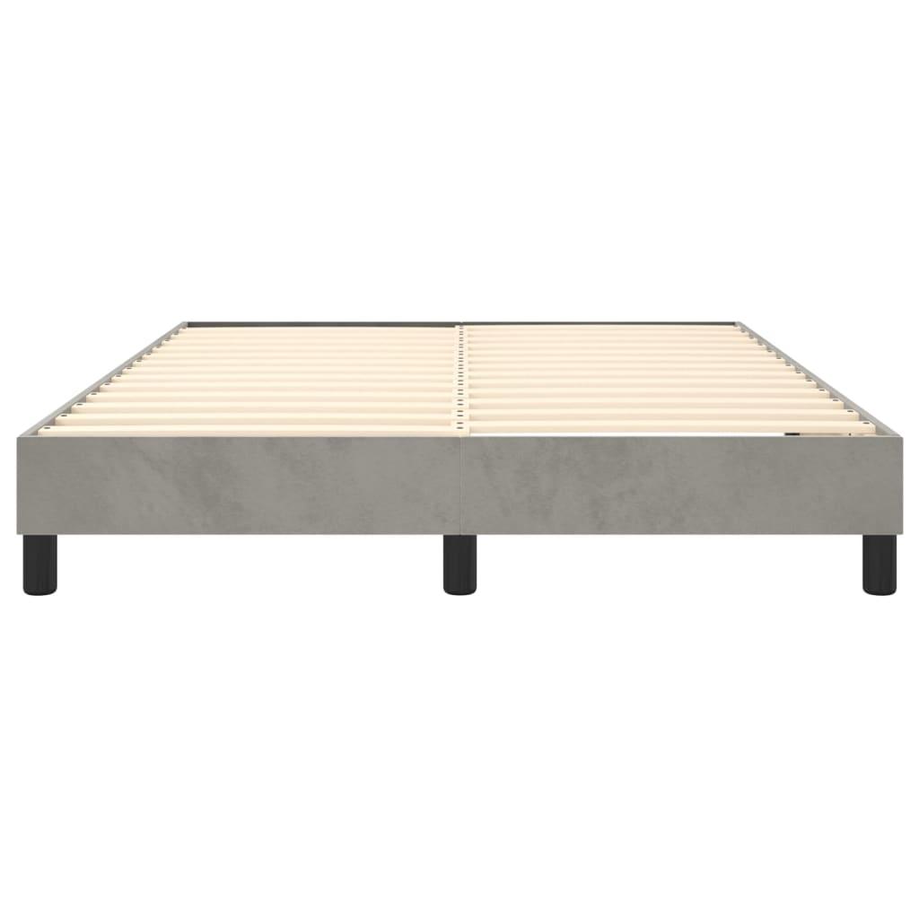 Box Spring Bed Frame Light Gray 59.8"x79.9" Queen Velvet at Set Shop and Smile