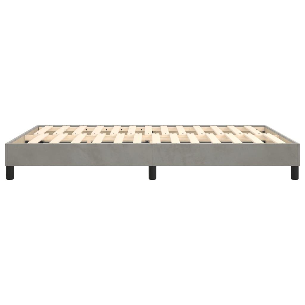 Box Spring Bed Frame Light Gray 59.8"x79.9" Queen Velvet at Set Shop and Smile
