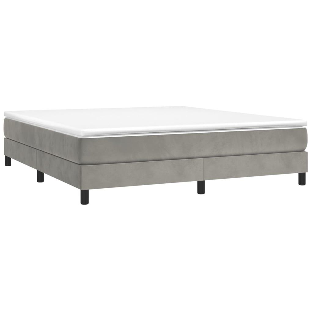 Box Spring Bed Frame Light Gray 72"x83.9" California King Velvet at Set Shop and Smile