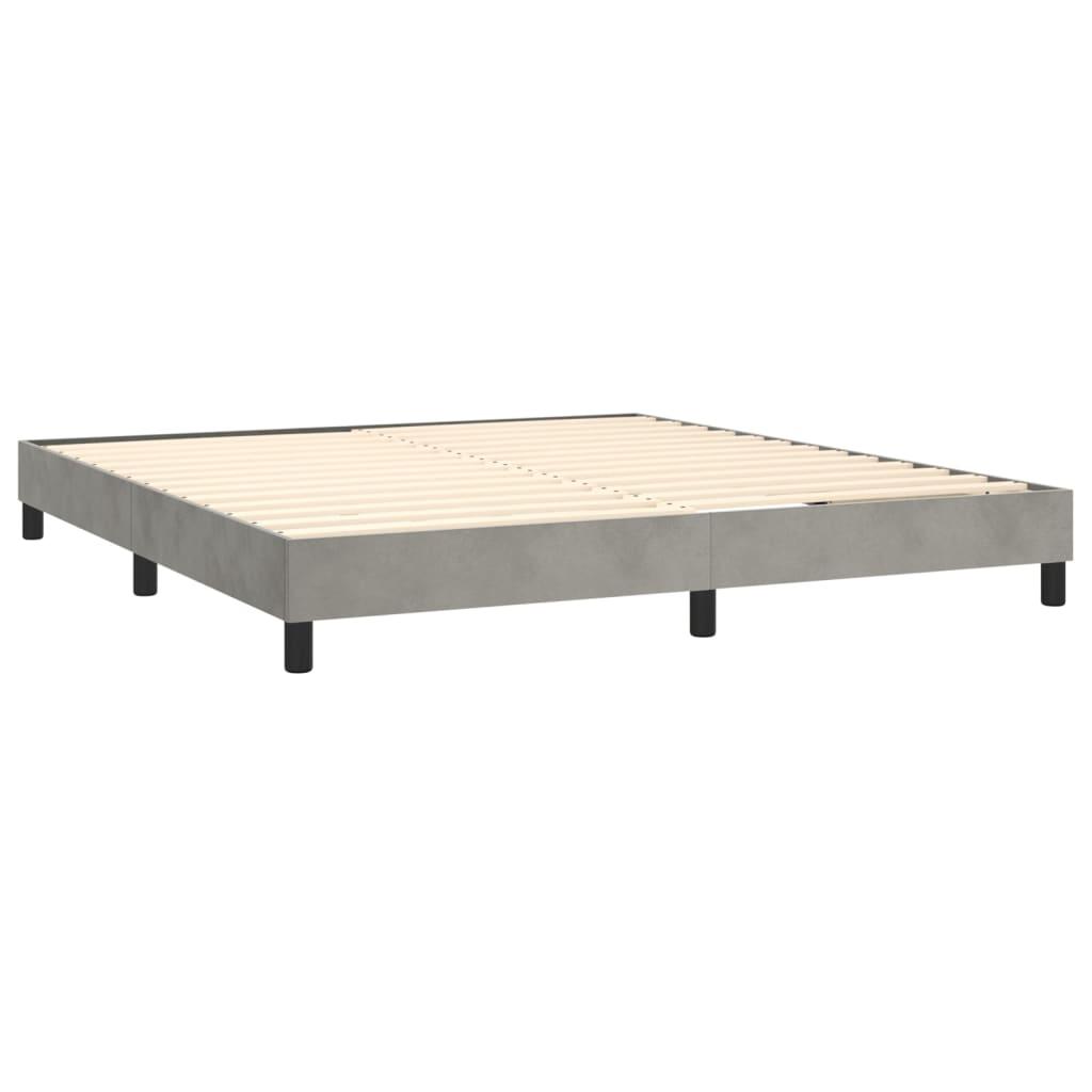 Box Spring Bed Frame Light Gray 72"x83.9" California King Velvet at Set Shop and Smile