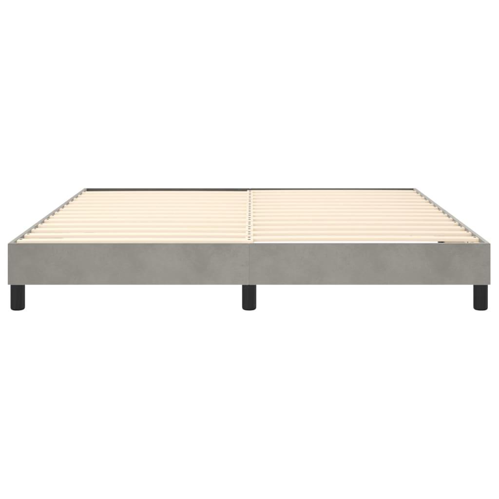Box Spring Bed Frame Light Gray 72"x83.9" California King Velvet at Set Shop and Smile