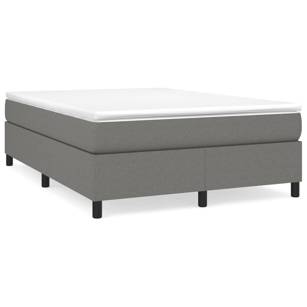 Box Spring Bed Frame Dark Gray 53.9"x74.8" Fabric at Set Shop and Smile