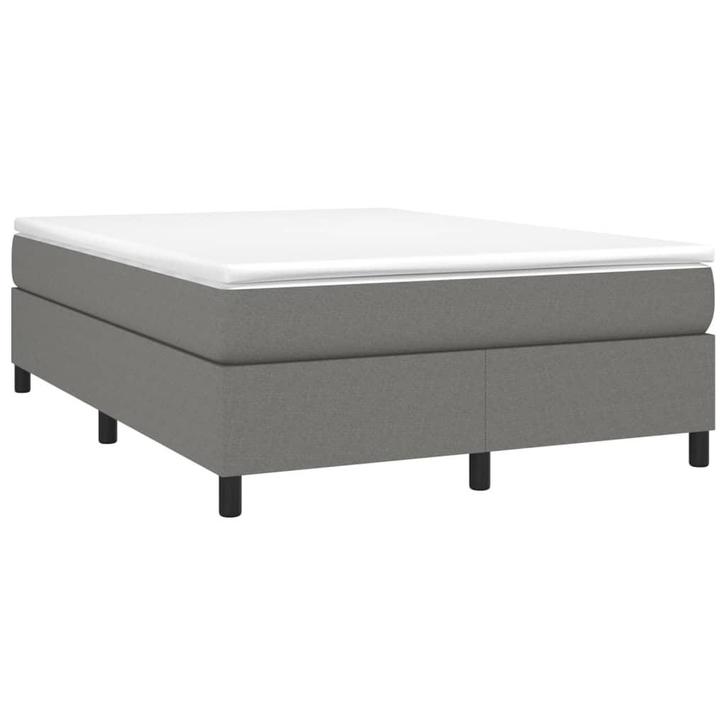 Box Spring Bed Frame Dark Gray 59.8"x79.9" Queen Fabric at Set Shop and Smile