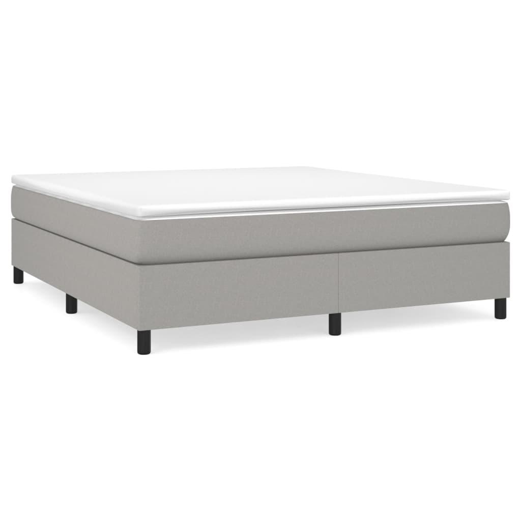 Box Spring Bed Frame Light Gray 76"x79.9" King Fabric at Set Shop and Smile