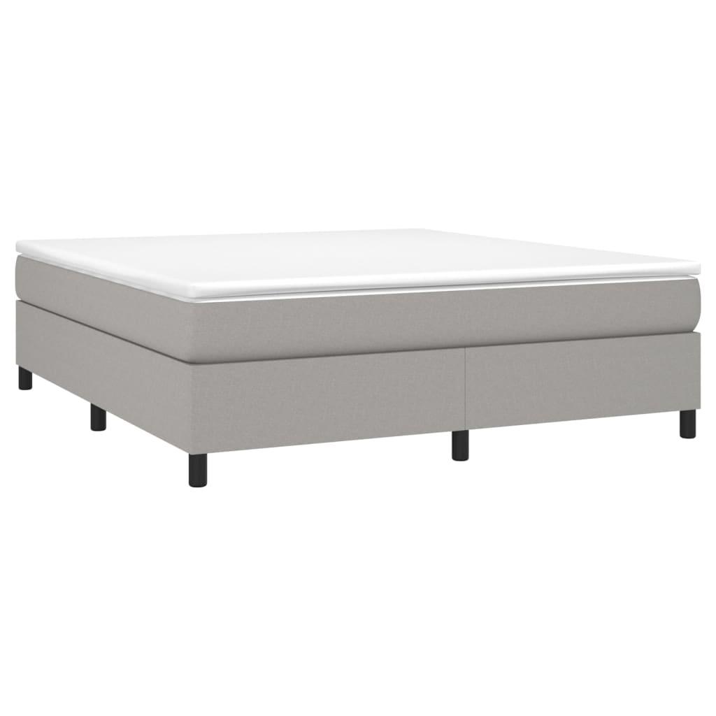 Box Spring Bed Frame Light Gray 76"x79.9" King Fabric at Set Shop and Smile