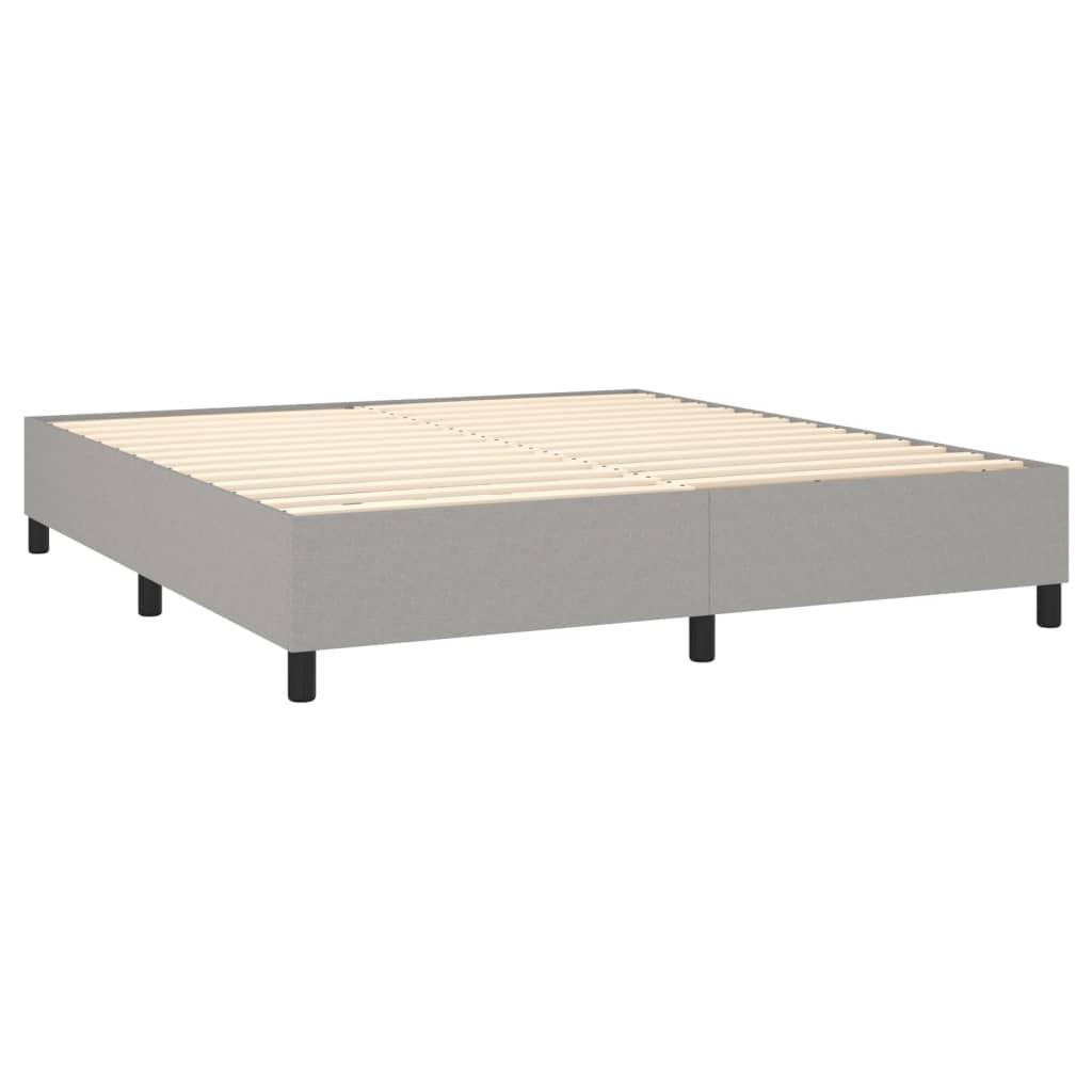 Box Spring Bed Frame Light Gray 76"x79.9" King Fabric at Set Shop and Smile