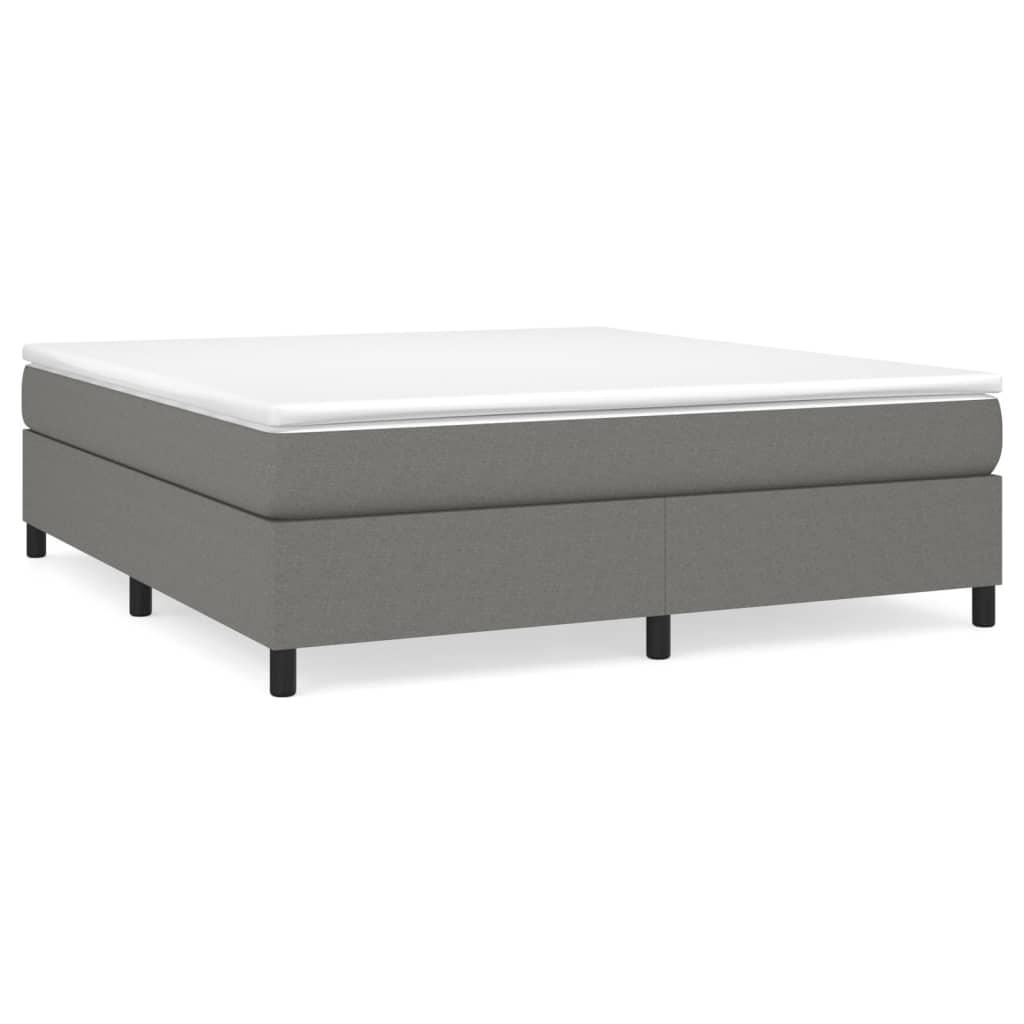 Box Spring Bed Frame Dark Gray 76"x79.9" King Fabric at Set Shop and Smile