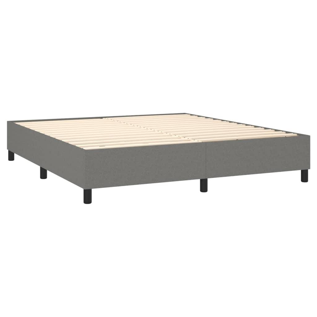 Box Spring Bed Frame Dark Gray 76"x79.9" King Fabric at Set Shop and Smile