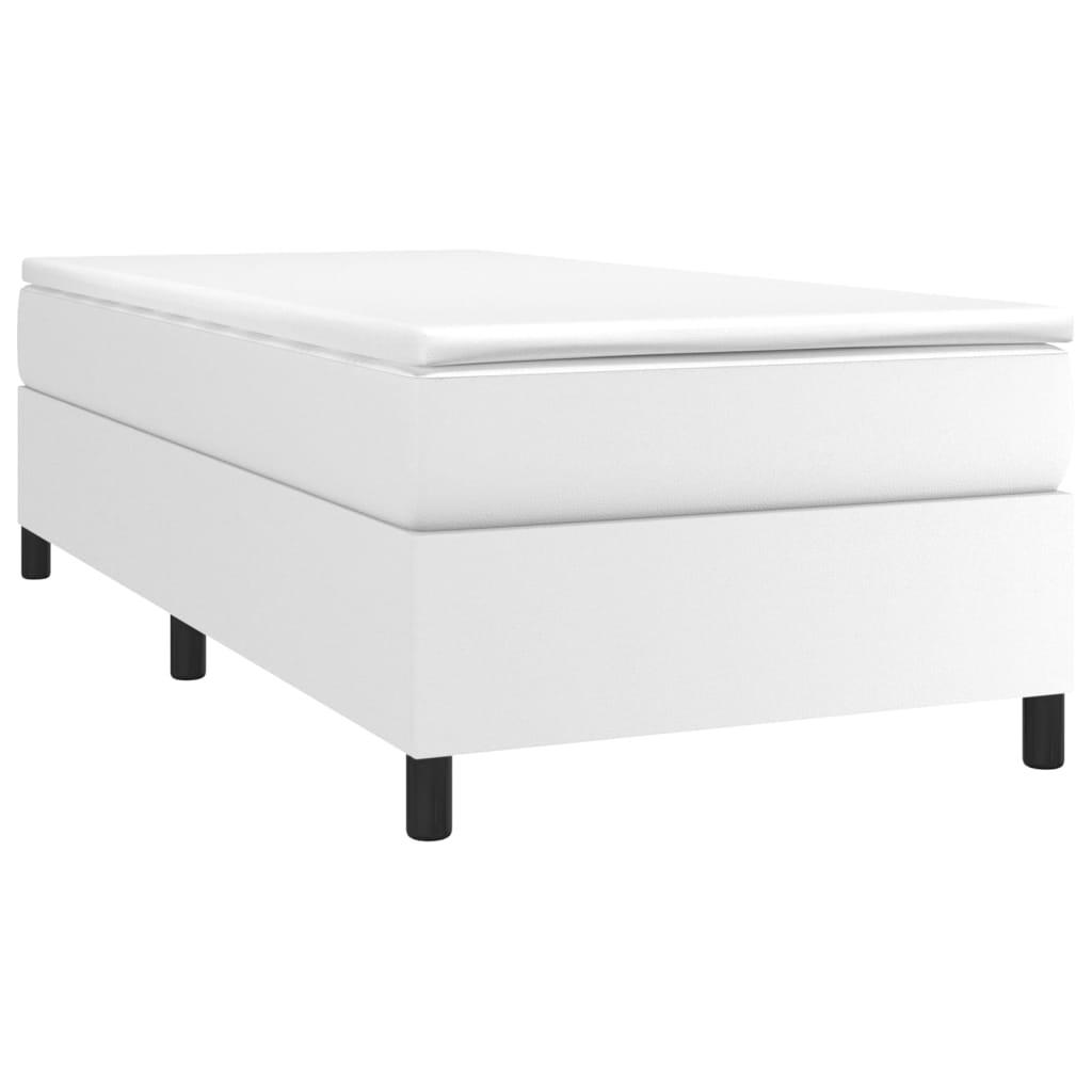 Box Spring Bed Frame White 39.4"x79.9" Twin XL Faux Leather at Set Shop and Smile