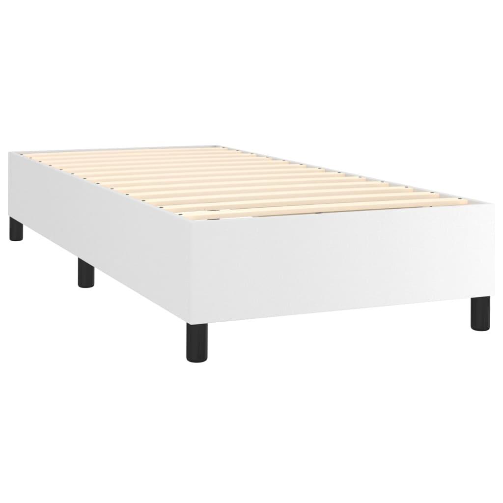 Box Spring Bed Frame White 39.4"x79.9" Twin XL Faux Leather at Set Shop and Smile