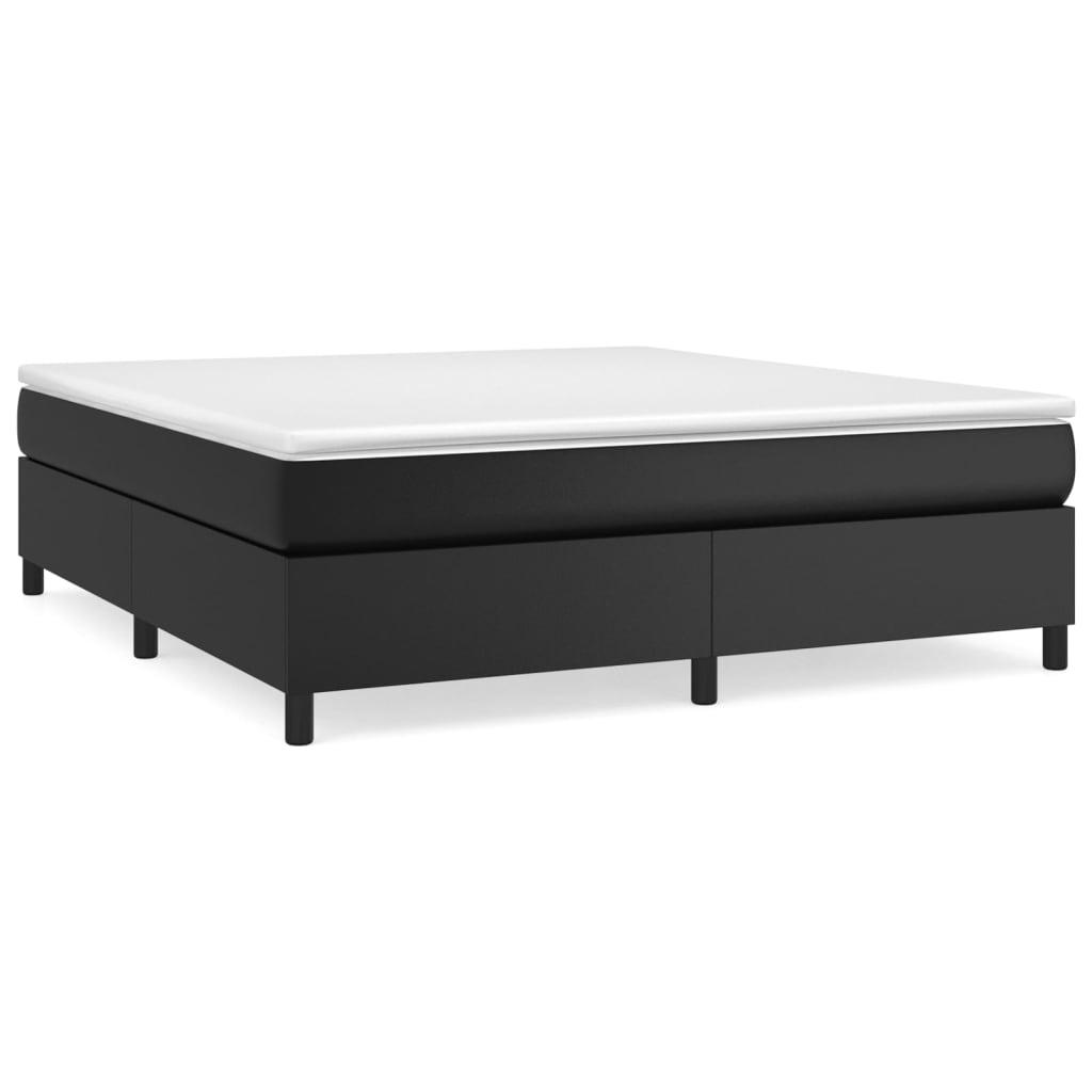 Box Spring Bed Frame Black 76"x79.9" King Faux Leather at Set Shop and Smile