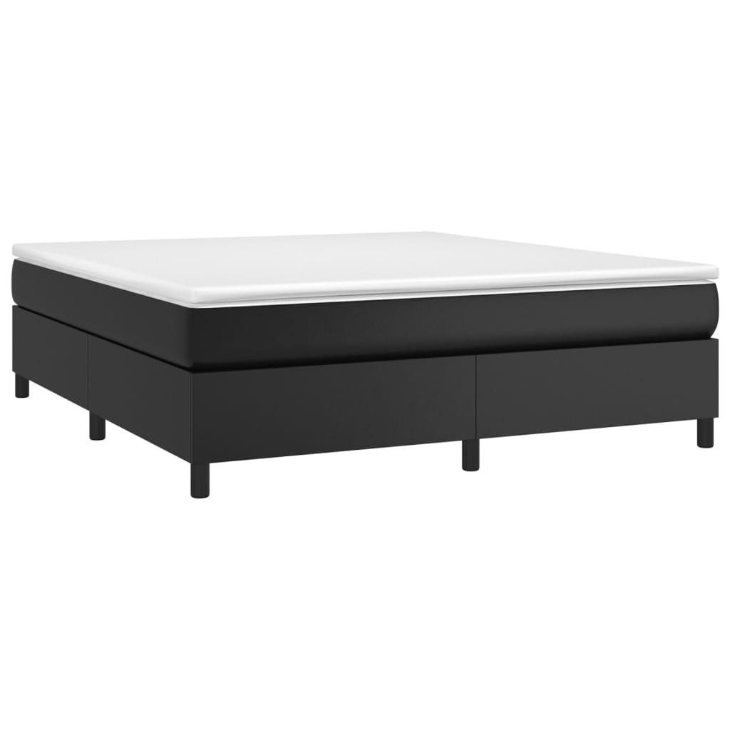 Box Spring Bed Frame Black 76"x79.9" King Faux Leather at Set Shop and Smile