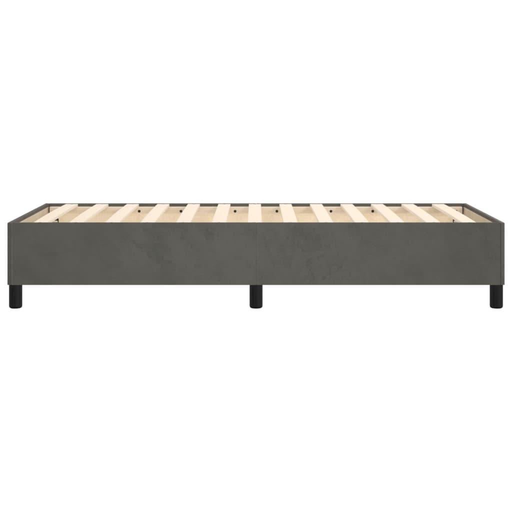 Box Spring Bed Frame Dark Gray 39.4"x74.8" Twin Velvet at Set Shop and Smile