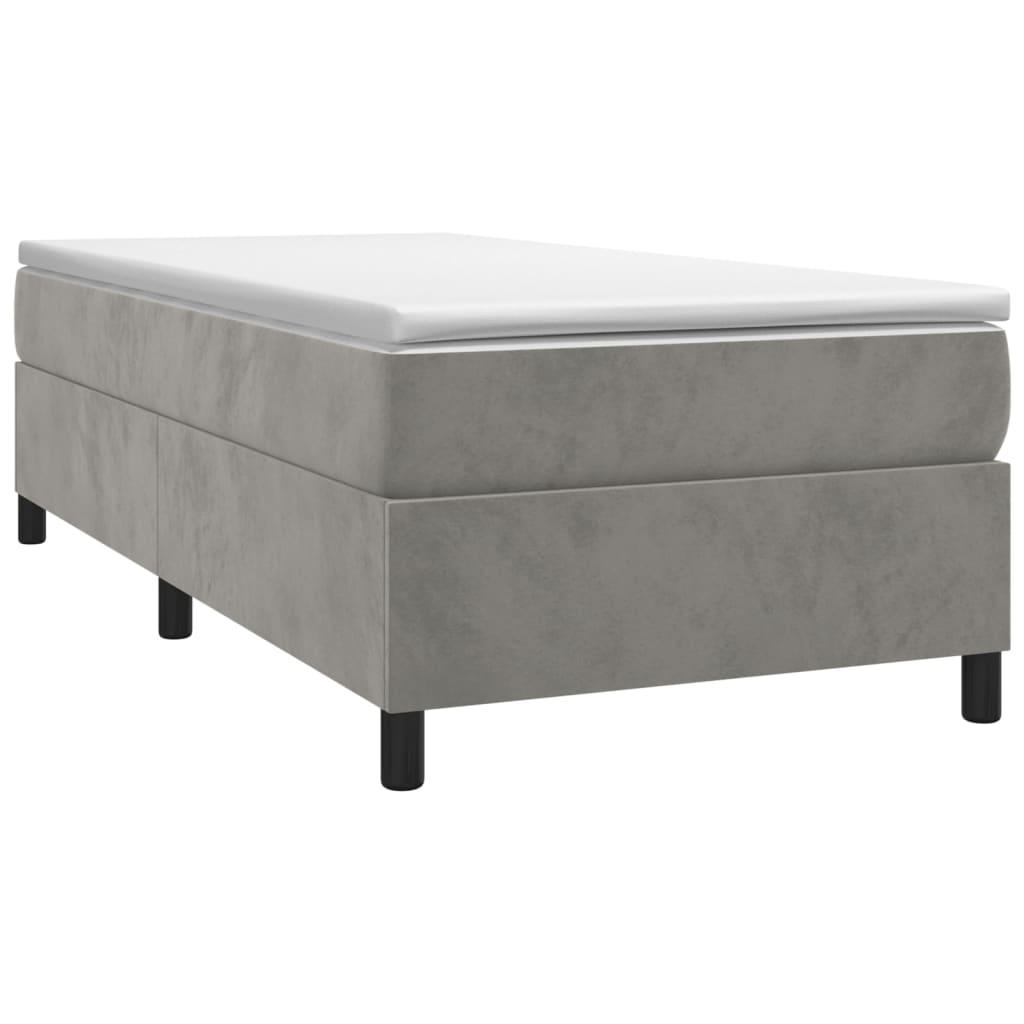 Box Spring Bed Frame Light Gray 39.4"x79.9" Twin XL Velvet at Set Shop and Smile