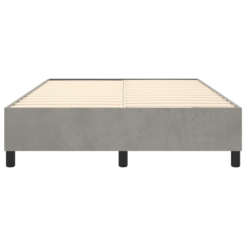 Box Spring Bed Frame Light Gray 59.8"x79.9" Queen Velvet at Set Shop and Smile