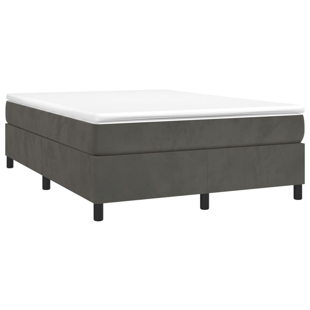 Box Spring Bed Frame Dark Gray 59.8"x79.9" Queen Velvet at Set Shop and Smile