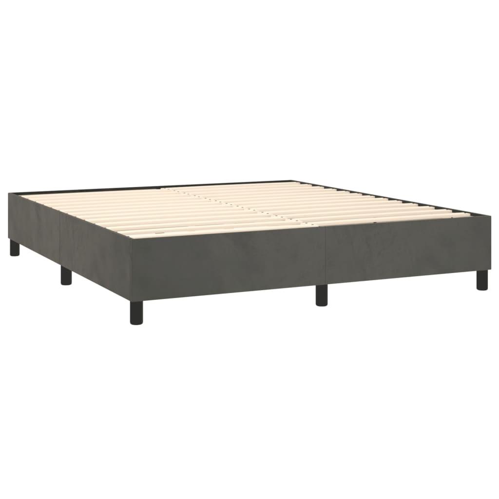 Box Spring Bed Frame Dark Gray 76"x79.9" King Velvet at Set Shop and Smile