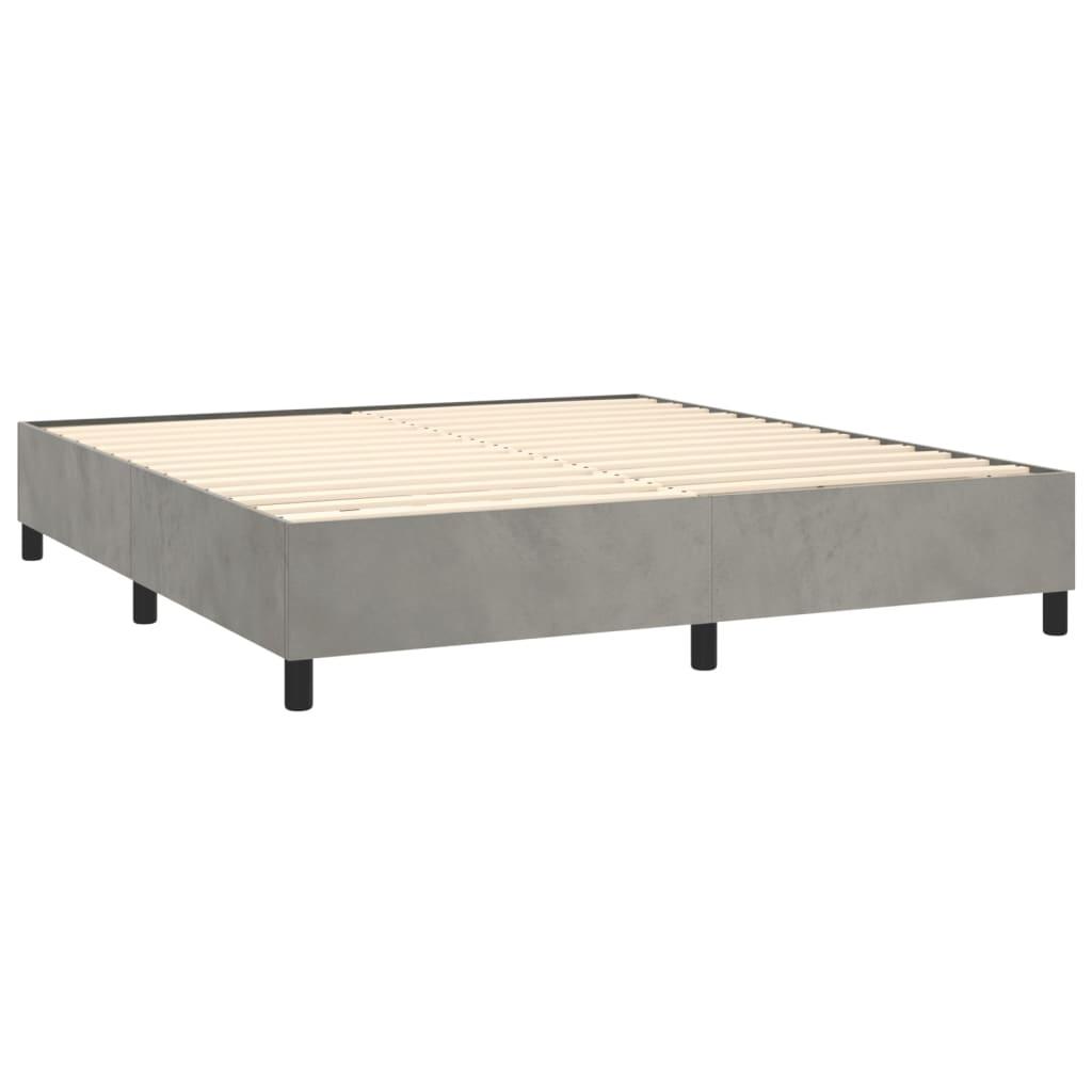 Box Spring Bed Frame Light Gray 72"x83.9" California King Velvet at Set Shop and Smile