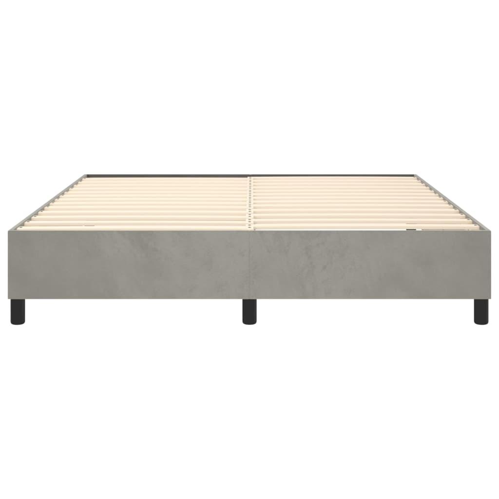Box Spring Bed Frame Light Gray 72"x83.9" California King Velvet at Set Shop and Smile