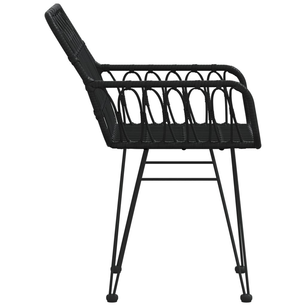 Patio Chairs 2 pcs with Armrest Black 22"x25.2"x31.5" PE Rattan at Set Shop and Smile