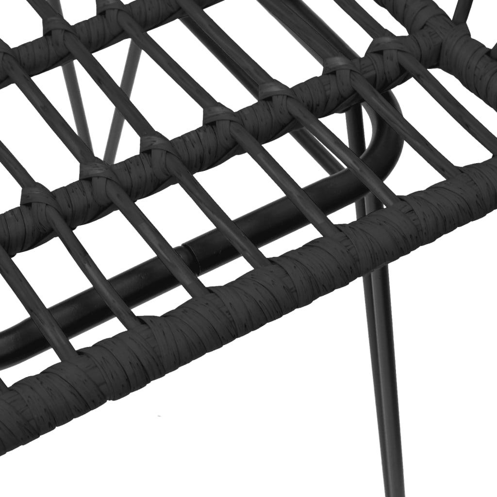 Patio Chairs 2 pcs with Armrest Black 22"x25.2"x31.5" PE Rattan at Set Shop and Smile